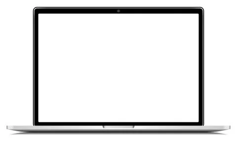 Realistic vector notebook with blank screen, computer mockup with empty monit Stock Illustration