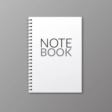 Realistic vector notebook design. Diary blank office document. Note book sheet Stock Illustration