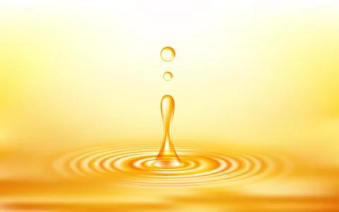 Realistic vector oil drop and circle ripple wave. Abstract background Stock Illustration