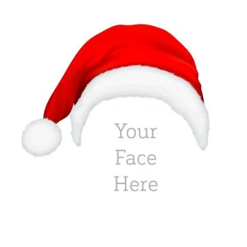 Realistic vector red Santa Claus hat icon isolated on white background. Design Illustrazione stock