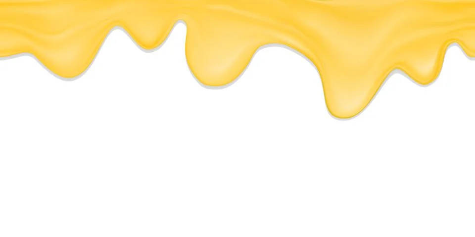 Realistic vector seamless border of melted cheese or cheese fondue Illustration
