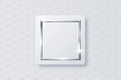 Realistic vector sparkling shiny glowing silver square on white button isolated 스톡 일러스트