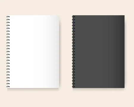 Realistic Vector Spiral Notebook Mockup Set Stock Illustration