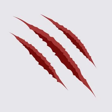Realistic vector of tiger claw scratch with blood effect Stock Illustration