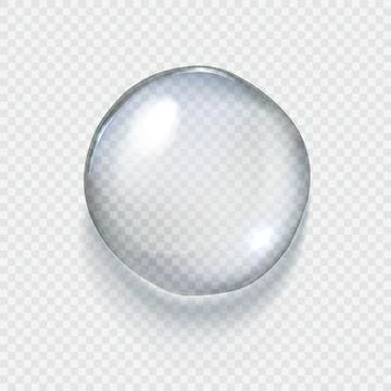Realistic vector transparent water drop Stock Illustration