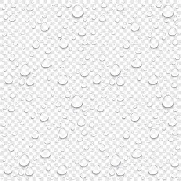 Realistic vector water drops transparent background. Clean drop condensation  Stock Illustration