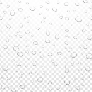 Realistic vector water rain drops on alpha transparent background. Condensed Stock Illustration