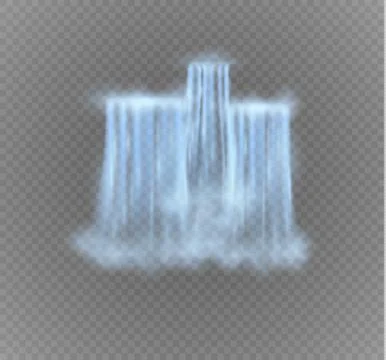 Realistic vector waterfall with clear water. Natural element for design Stock Illustration
