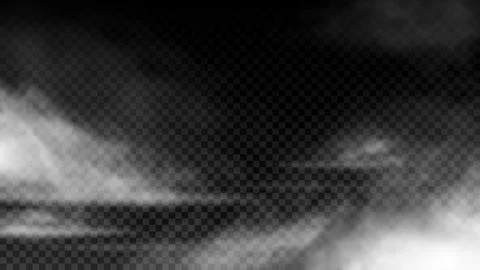 Realistic vector white smoke or fog clouds Stock Illustration