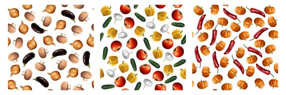 Realistic vegetables set collection Stock Illustration