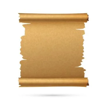 Realistic vertical paper ancient vector scroll Illustrazione stock