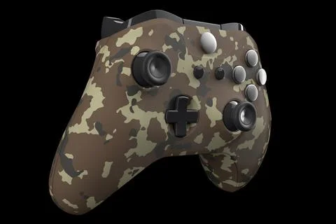 Realistic video game controller isolated on black with clipping path. Stock Illustration