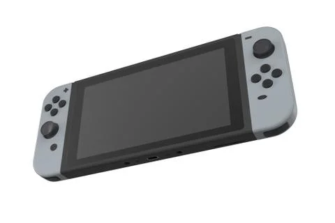Realistic video game controllers attached to touch screen isolated on white Stock Illustration