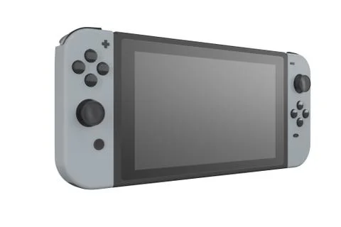 Realistic video game controllers attached to touch screen isolated on white Stock Illustration