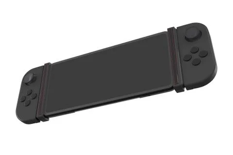 Realistic video game controllers attached to mobile phone isolated on white Stock Illustration