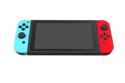 Realistic video game controllers attached to touch screen isolated on white Stock Illustration