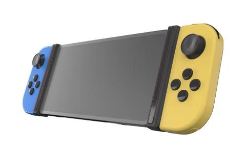 Realistic video game controllers attached to mobile phone isolated on white Stock Illustration