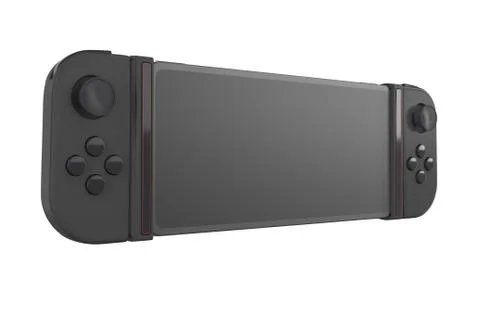 Realistic video game controllers attached to mobile phone isolated on white Stock Illustration