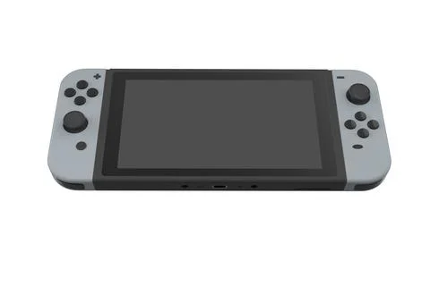 Realistic video game controllers attached to touch screen isolated on white Stock Illustration