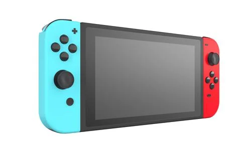 Realistic video game controllers attached to touch screen isolated on white Stock Illustration