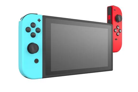 Realistic video game controllers attached to touch screen isolated on white Stock Illustration