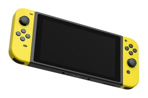 Realistic video game controllers attached to mobile phone on white background Stock Illustration