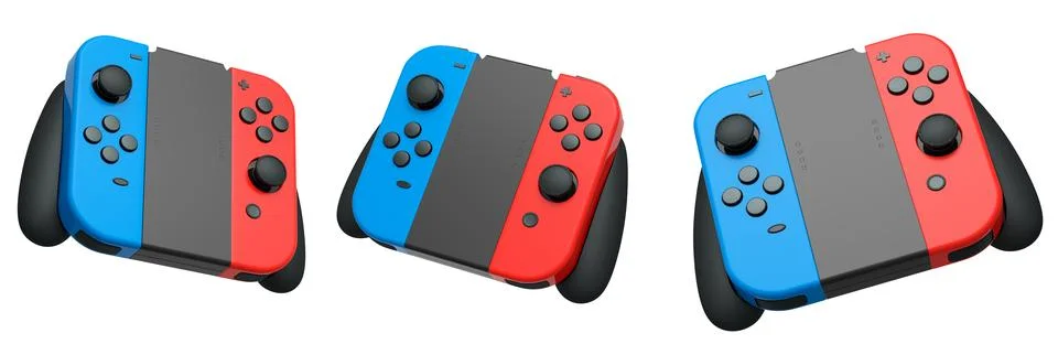 Realistic video game controllers console attached to mobile phone isolated on Stock Illustration