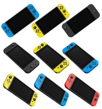 Realistic video game controllers console attached to mobile phone isolated .. Stock Illustration