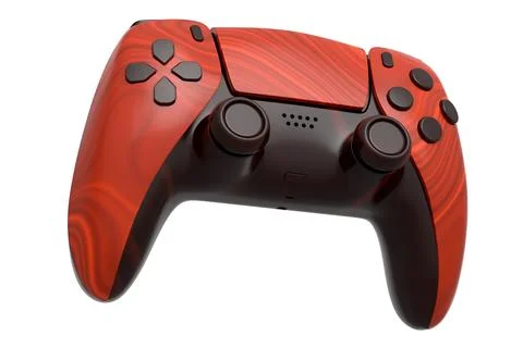 Realistic video game joystick with seamless wavy pattern on white background 스톡 일러스트