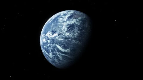 Realistic View of Planet Earth in Outer Space with Stars Stock Footage 341870622