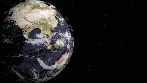 Realistic view of planet earth from space Stock Footage 146105614