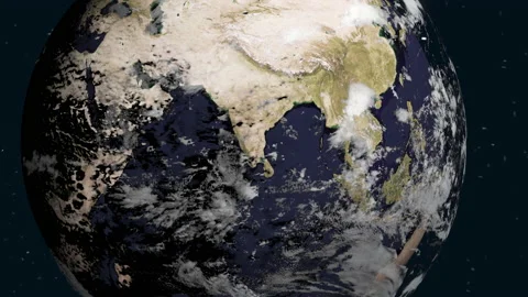 Realistic view of planet earth from space Stock Footage 146117933
