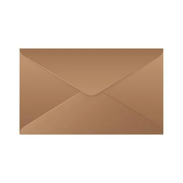 Realistic vintage envelope. Closed envelope mockup isolated on white background Stock Illustration