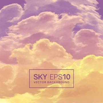 Realistic violet-orange sky Stock Illustration