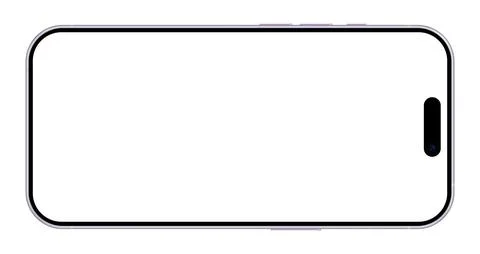 Realistic violet smartphone empty screen frame overlay mockup. Mobile phone Stock Illustration
