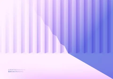Realistic violet studio wall, Empty light&amp;shadow room interior in minimal 3d. Stock Illustration