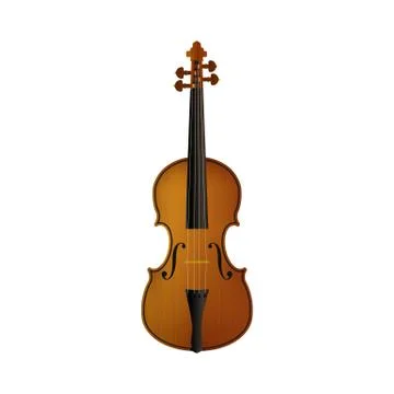 Realistic violin isolated white background. Stock Illustration
