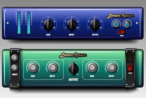 Realistic virtual equalizers and compressors. Stock Illustration