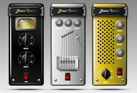 Realistic virtual equalizers and compressors. Stock Illustration