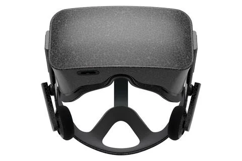 Realistic virtual reality glasses with black marble texture on white backgrou Stock Illustration