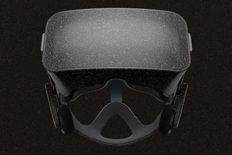 Realistic virtual reality glasses with black marble texture on dark backgroun Stock Illustration