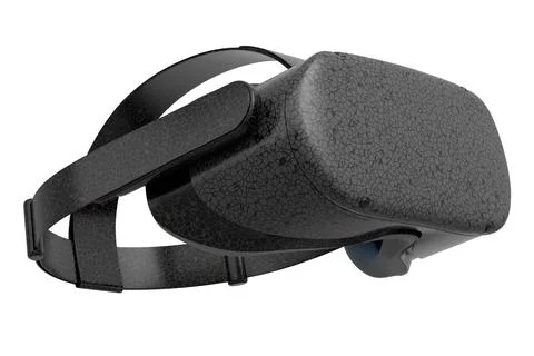 Realistic virtual reality glasses with black marble texture on white backgrou Stock Illustration