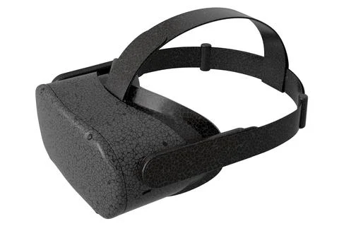 Realistic virtual reality glasses with black marble texture on white backgrou Stock Illustration