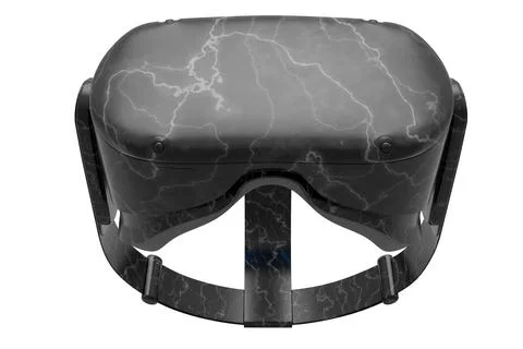 Realistic virtual reality glasses with black marble texture on white backgrou Stock Illustration