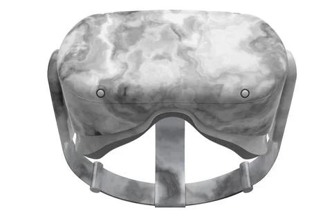 Realistic virtual reality glasses with black marble texture on white backgrou Stock Illustration