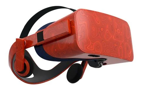Realistic virtual reality glasses with seamless wavy pattern on white backg.. Stock Illustration