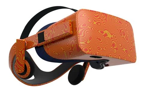 Realistic virtual reality glasses with seamless wavy pattern isolated on whit Stock Illustration