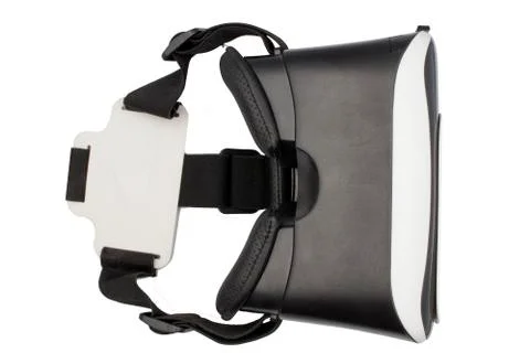 Realistic VR camera, VR Box / Virtual Reality glasses isolated on white backg Stock Photos