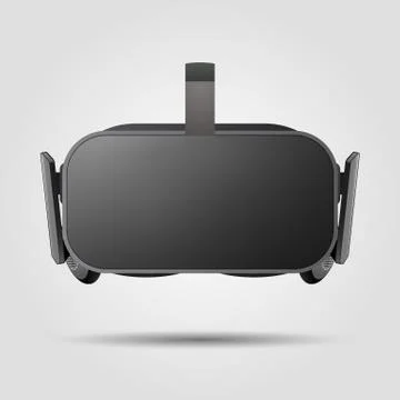 Realistic VR virtual reality glasses isolated on white background. VR gaming Stock Illustration