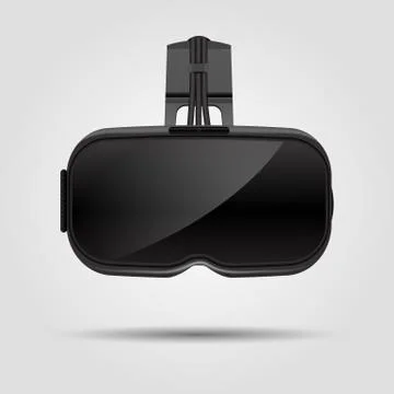 Realistic VR virtual reality glasses isolated on white background. VR gaming Stock Illustration
